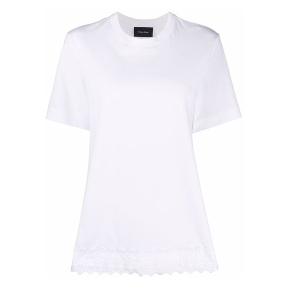Simone Rocha Tops - Simone Rocha Floral Scallop Hem T-shirt White Size XXS NWT Minor Flaws